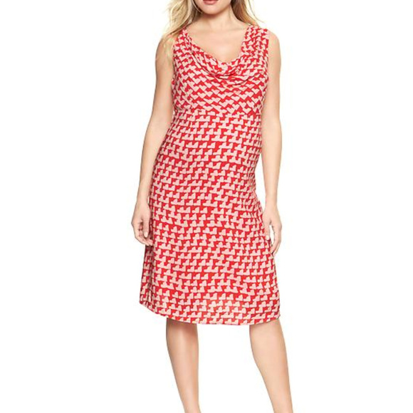 Gap Maternity Drape Neck Print Dress L Nwt